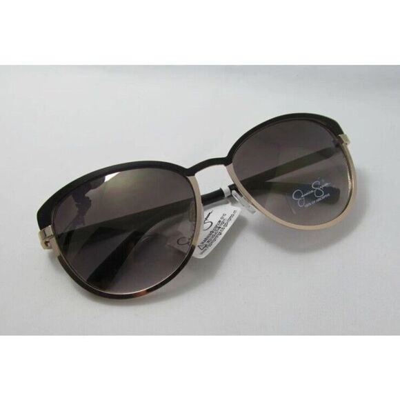 Jessica Simpson J5316 OXGD Black & Gold Cat Eye Sunglasses Black Arms NWT - Picture 2 of 8